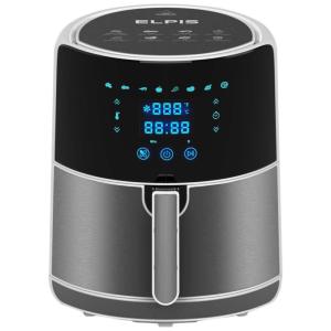 Fritadeira Elétrica AirFryer, Capacidade 5L, Painel Digital, 1400W, Aço Inoxidável, 110v, ELPIS, Cinza