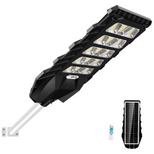 Luminária Solar Externa 500W 825 LEDS a Prova d IP65 com Sensor de Movimento, JUYACE, Preto