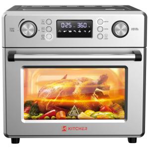 Fritadeira Elétrica Air Fryer 25L Multifuncional com Painel de Controle Digital, 1700W, 110v, KITCHER KAF2501, Prateado