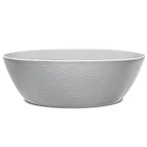 Tigela Elegante e Sofisticada com Estilo Clássico, Capacidade de 2.6L, Formato Redondo e Material Porcelana Fina de Osso, Noritake, Cinza