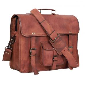 Bolsa, Maleta Retrô de Couro Masculina para Laptop, CUERO 8541570334, Marrom