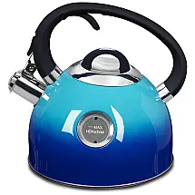Chaleira com Apito 2,6L, com Cabo Ergonômico e Visor de Água, HOHSCHEID H1 Blue, Azul