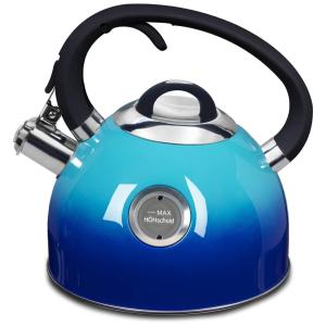 Chaleira com Apito 2,6L, com Cabo Ergonômico e Visor de Água, HOHSCHEID H1 Blue, Azul