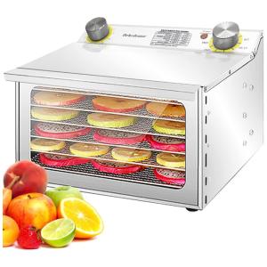 Mini Desidratador de Alimentos com 6 Bandejas em Aço Inoxidável, 110V 400W, Iproods