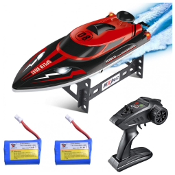 Longruner Barco de Controle Remoto p, Adultos até 25km, h, Recarregável, Vermelho