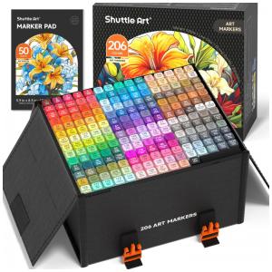 Kit de Canetas Profissionais Permanentes com Base em Pé 205 Peças, Shuttle Art