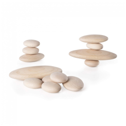 Blocos de Madeira Guidecraft Wood Stackers River Stones Naturais Orgânicos 20 Peças G6771