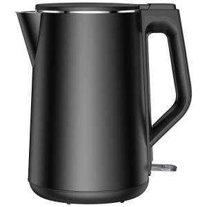 Chaleira Elétrica de 1.5L com Desligamento Automático, Aço Inoxidável, 1500W, 110v, VAMOLAN, Preto