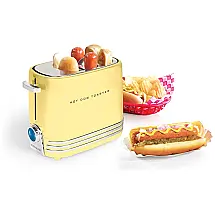 Torradeira Retrô para Cachorro Quente com Mini Pinças, 110V, Nostalgia, Amarela