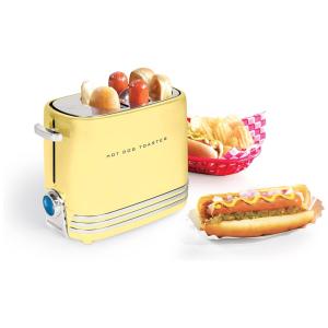 Torradeira Retrô para Cachorro Quente com Mini Pinças, 110V, Nostalgia, Amarela