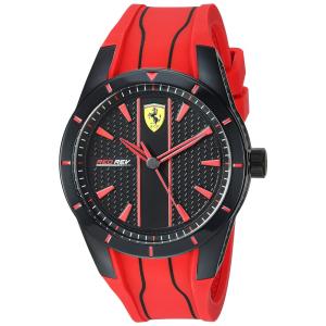 Relógio de quartzo Redrev masculino com pulseira de silicone, 26 Modelo, FERRARI 0830539, Vermelho