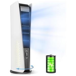 Ventilador de Torre Portátil Recarregável com Bateria de 10000mAh e 3 Velocidades, 5V 10W, SISMEL