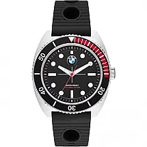BMW Relógio Masculino de Quartzo, com Pulseira de Couro, Preto