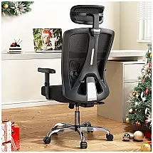 Cadeira de Escritório Ergonômica com apoio de Cabeça e Braços Ajustáveis, Sytas, Preta