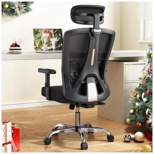 Cadeira de Escritório Ergonômica com apoio de Cabeça e Braços Ajustáveis, Sytas, Preta