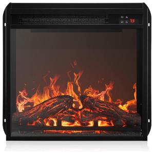 Lareira Elétrica de Embutir A60x71L com Controle Remoto e Digital, Luz LED 3D, 1400W, 110v, DELLA, Preto