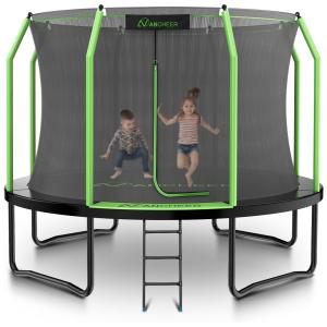 Ancheer Trampolim 426,72 cm com Rede, Escada e Revestimento Antirrust, Aprovado pela ASTM, Para Crianças e Adultos, Montagem Rápida.