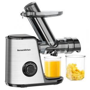 Centrífuga de Frutas com 2 Velocidades, Aço Inoxidável, 110v, BONSENKITCHEN, Cinza