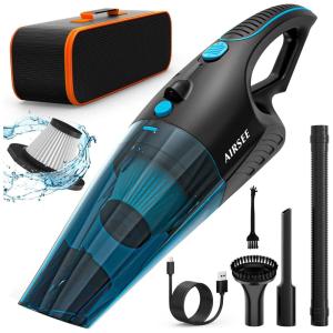 AIRSEE Aspirador de Pó Automotivo sem Fio Portátil e Recarregável, Potente 14KPa, Azul