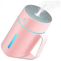 Mini Umidificador Ultrassônico Portátil 1.7L, com Desligamento Automático, Silencioso, NUFR SCA, Rosa