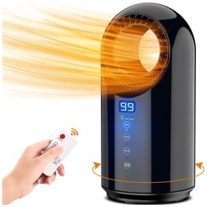 Aquecedor Elétrico com Controle de Temperatura Digital e Modo Silencioso, 1500W, 110v, WAPEMORK, Preto