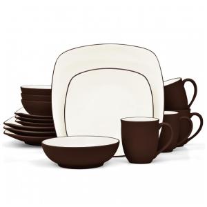 Aparelho de Jantar para Todas as Ocasiões, Elegância e Sofisticação para Sua Mesa com 16 Peças, Formato Quadrado e Material de Cerâmica