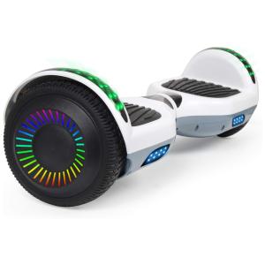 SISIGAD Hoverboard Off Road com Alto Falante Bluetooth, Luz LED, 220V, Branco