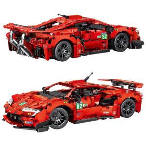 Kit de Construção Carro Esportivo com 1374 Peças para Crianças Acima de 6 Anos, NEWRICE, Vermelho