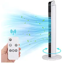 Ventilador de torre E Macht Ventilador oscilante de 35 polegadas, ventiladores de piso sem lâmina com 3 velocidades, 3 modos, oscilação 80