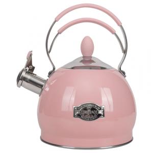 Chaleira de Chá LUXGRACE 2.5 Litros em Aço Inoxidável com Apito, Rosa