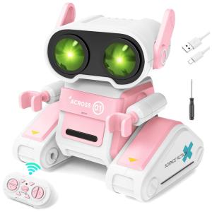 Robô de Controle Remoto com Braços e Cabeça Flexíveis, Música e Dança, OYMMENEY, Rosa