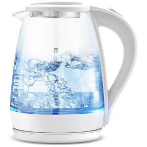 Chaleira Elétrica Pukomc 1,7 Litros: Design Moderno em Vidro, LED, Desligamento Automático e Proteção contra Ebulição - 110V