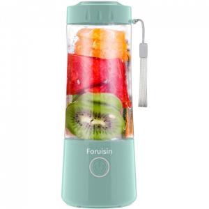 Foruisin Liquidificador Portátil Pessoal com Copo de 450mL com Carga USB, Azul