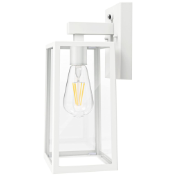 Shine Arandela Luminária Moderna Externa de Parede à prova dágua com Sensor, Base E26, 1 Unidade, Branca