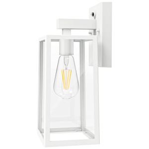 Shine Arandela Luminária Moderna Externa de Parede à prova dágua com Sensor, Base E26, 1 Unidade, Branca