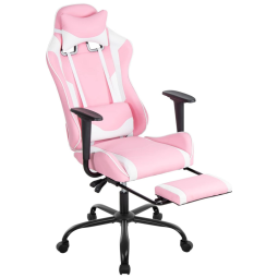 BestOffice Cadeira de Escritório Gamer Ergonômica e Reclinável com Apoio para Lombar, Rosa