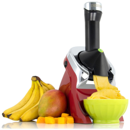 Máquina de Sorvete Elétrica Automática com Livro de Receitas, 200W, YONANAS 988RD, Vermelho