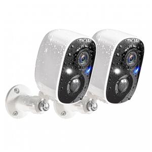 Câmeras de Segurança sem Fio 1080p com Detecção de Movimento, WIFI, IP65, 2UN GMK CG6, Branca