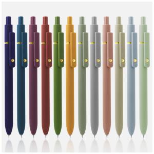 Conjunto 12 canetas em gel UIXJODO Morandi e dourado vintage ponta fina 0,5 mm tinta preta