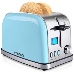 Torradeira Elétrica iFedio, 2 Fatias, 7 Níveis Sombra, Aço inoxidável, Azul Claro 110V
