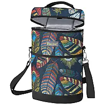 Bolsa Térmica Para Transporte de Vinhos BALEINE até 2 Garrafas, Estampa de Penas