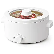 Olayks Panela Elétrica Multifuncional 2L, Aço Inoxidável com Controle de Temperatura 110V, 350W, Branca