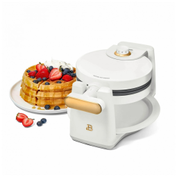 Máquina de waffle belga giratória Beautiful branca white icing 1000W chapas antiaderentes 7 níveis de dourado 19451, 110V
