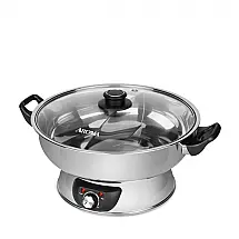 Panela Elétrica Dupla 5 Litros em Aço Inoxidável, 1500W, 110v, AROMA HOUSEWARES ASP 610, Prateado