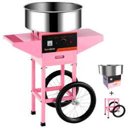 Carrinho de Algodão Doce Elétrico Profissional em Aço Inoxidável, 110V, Nurxiovo, Azul