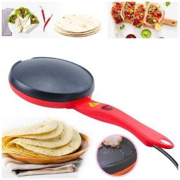 Máquina de Crepe Elétrica antiaderente, 600W, 110v, SNOW KEYCHAIN, Vermelho