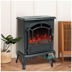 Lareira Elétrica com Controle Remoto e Chamas 3D Ajustável, 110v, C HOPETREE CHTEFSXB22A, Preto