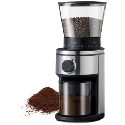 Moedor de Café Elétrico até 12 xícaras com 30 Configurações de Moagem e Display Digital, 110V 160W, Ollygrin Life, Prata