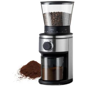 Moedor de Café Elétrico até 12 xícaras com 30 Configurações de Moagem e Display Digital, 110V 160W, Ollygrin Life, Prata