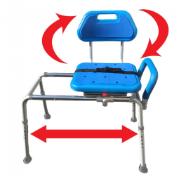 Cadeira de Banho Móvel para Idosos e Adultos, até 150 Quilos, PLATINUM HEALTH, Azul